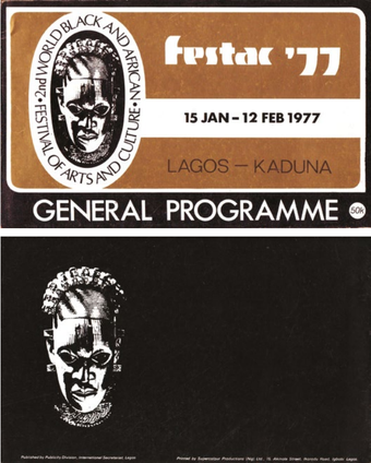 Fig.14 Front and back covers of the general programme for the Second World Festival of Black Arts and Culture, Lagos, 1977