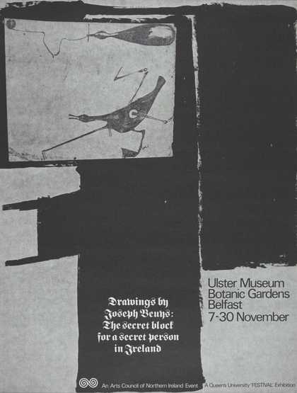 Fig.5 Joseph Beuys, Drawings by Joseph Beuys: The Secret Block For a Secret Person in Ireland. Ulster Museum Botanic Gardens, Belfast 1974