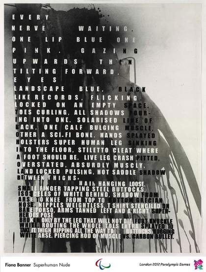 Fiona Banner Superhuman Nude London Olympic 2012 poster