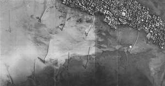 Black and white aerial photograph