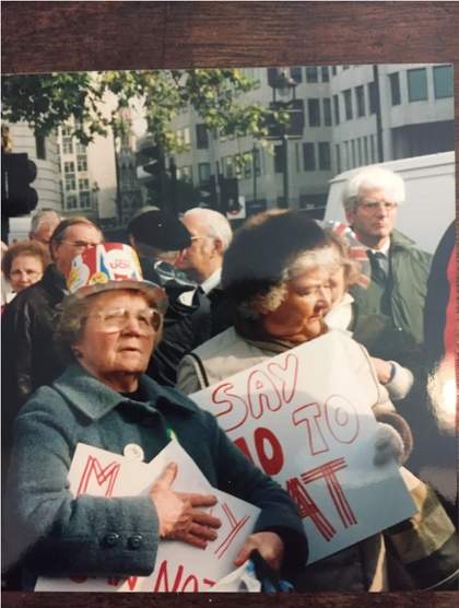 Photo from demonstration, Astra Blaug