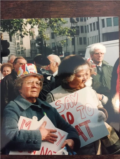 Photo from demonstration, Astra Blaug