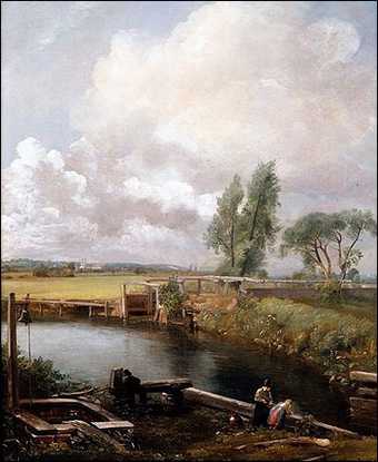 John Constable, Flatford Lock from the Mill House