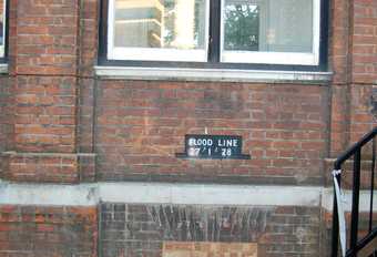 The flood line at Tate Britain as it is today