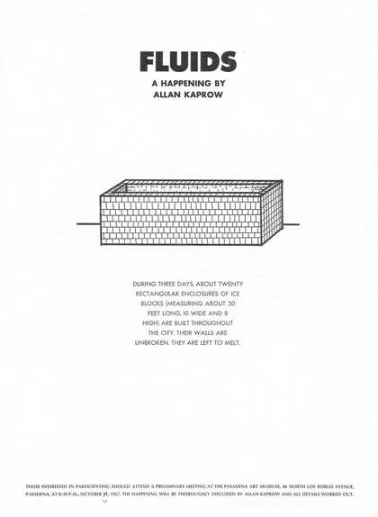 Allan Kaprow, Poster for Fluids 1967