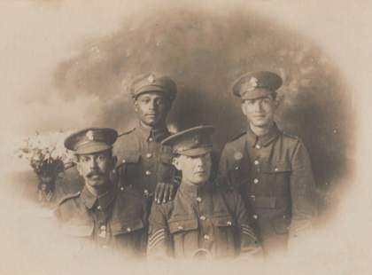 Portrait shot of four WW1 soldiers