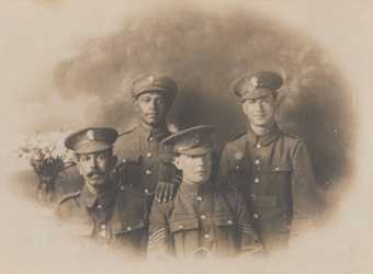 Portrait shot of four WW1 soldiers