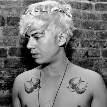 black and white photograph of Fox, a speaker at our Transpose Tate event.