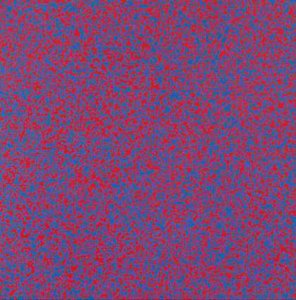 Random Distribution of 40000 François Morellet Squares using the Odd and Even Numbers of a Telephone Directory 1960 painting of red and blue squares