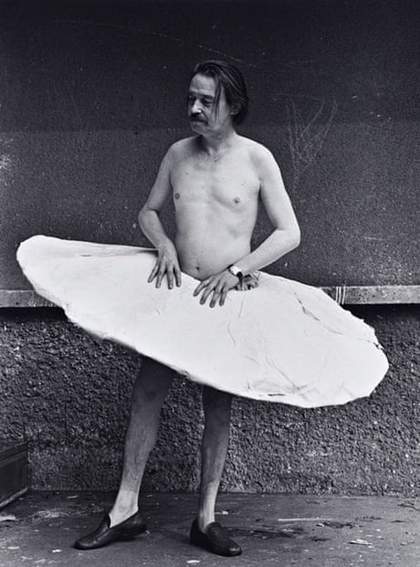 Otto Kobalek with Adaptive by Franz West 1974. Photograph: Friedl Kubelka/The Hepworth Wakefield