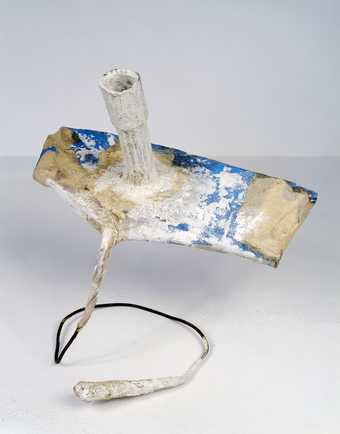 Franz West, Passstück, 1983, wood, paint, cardboard, adhesive, fabric, plaster and metal, 45 x 45 x 29.5 cm