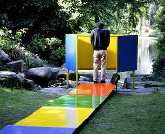 Franz West's urinal sculpture Étude de couleur 1991 at Skulptur Projekte Münster, 1997