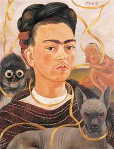 Frida Kahlo Self-Portrait with Small Monkey 1945