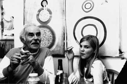 Terry Frost and his daughter Kate in the Banbury house, 1973, photographed by Roger Mayne