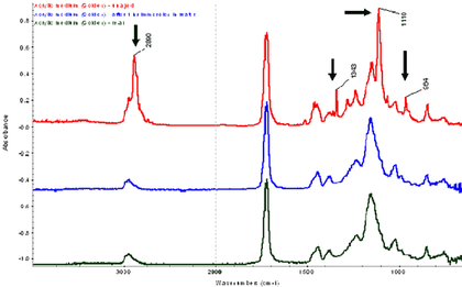 FTIR-ATR spectra of Golden acrylic medium – effect of drying and immersion