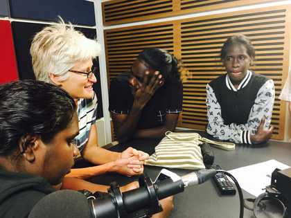 Members of the Karrabing Film Collective in production. Courtesy the artists