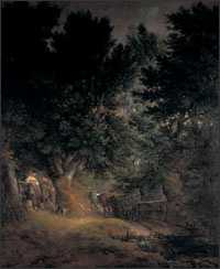 Thomas Gainsborough Wooded Landscape with Country Wagon Milkmaid and Drover exhibited 1766