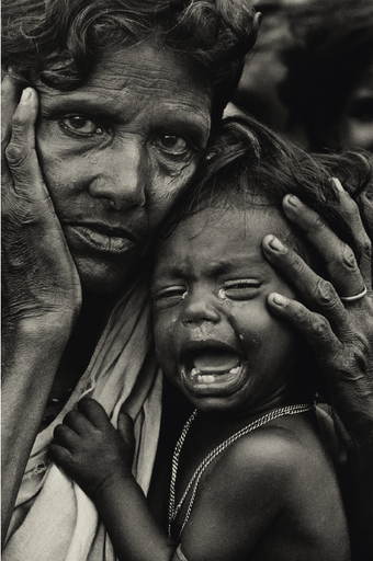 Refugees, Bangladesh, an exhausted mother and child in a refugee camp on the Indian border with East Pakistan, 1971