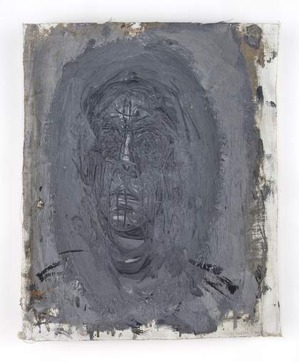 Alberto Giacometti, Head of Man, Face On, c.1956-7, oil paint on canvas, 26.1x21.6cm