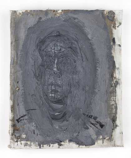 Alberto Giacometti, Head of Man, Face On, c.1956-7, oil paint on canvas, 26.1x21.6cm