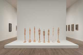 Installation view of the Women of Venice 1956 in Alberto Giacometti at Tate Modern