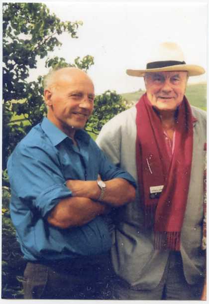 Patrick and Giles Heron in the garden at Eagles Nest in Cornwall