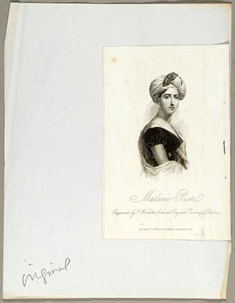 Portrait of Giuditta Pasta included in Joseph Cornell's Giuditta Pasta Dossier 1940s–1960s