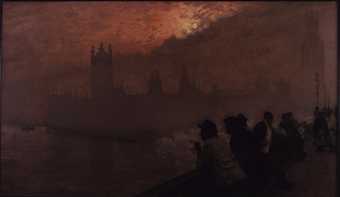 sunset painting of Westminster