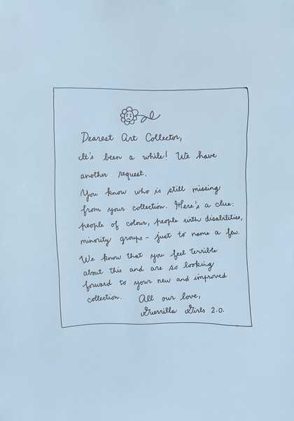 text response to dearest art collector