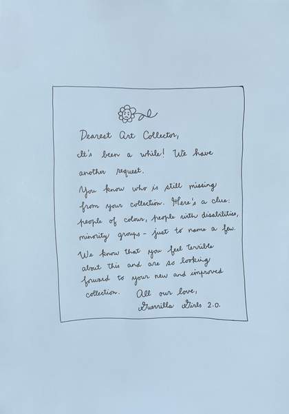 text response to dearest art collector