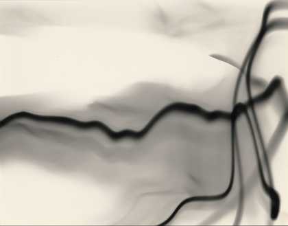 Image of thin, black, wavy lines on a white surface