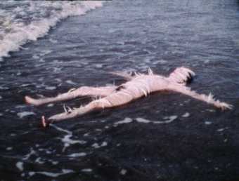 Ana Mendieta Ocean Bird (Washup) 1974, film still. Copyright The Estate of Ana Mendieta Collection, L.L.C. Courtesy Galerie Lelong & Co. and Alison Jacques Gallery