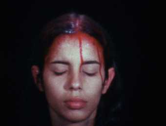 Ana Mendieta Sweating Blood 1973, film still. Copyright The Estate of Ana Mendieta Collection, L.L.C. Courtesy Galerie Lelong & Co. and Alison Jacques Gallery