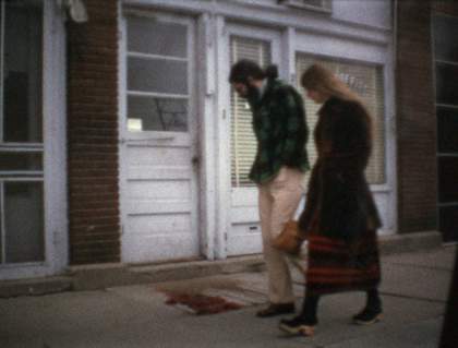 Ana Mendieta Moffitt Building Piece 1973, film still. Copyright The Estate of Ana Mendieta Collection, L.L.C. Courtesy Galerie Lelong & Co. and Alison Jacques Gallery