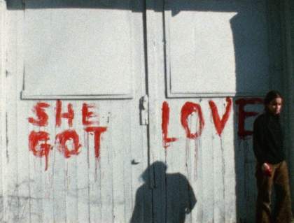 Ana Mendieta Blood Writing 1974, film still. Copyright The Estate of Ana Mendieta Collection, L.L.C. Courtesy Galerie Lelong & Co. and Alison Jacques Gallery