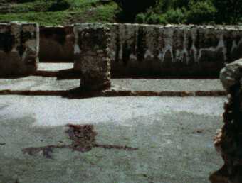 Ana Mendieta Silueta del Laberinto [Laberinth Blood Imprint] 1974, film still. Copyright The Estate of Ana Mendieta Collection, L.L.C. Courtesy Galerie Lelong & Co. and Alison Jacques Gallery