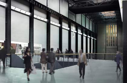 An architectural concept view of the new ground level route through the Turbine Hall