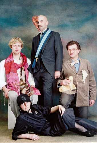 Group portrait of Piotr Uklanski Monika Szwajewska Marek Konieczny and Cezary Bodzianowski