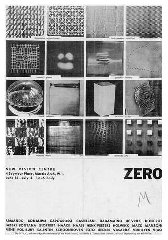 Poster for the Group Zero exhibition at New Vision Centre 1964