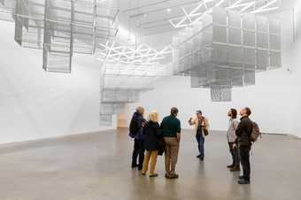 A group of visitors on a guided tour at Tate Modern