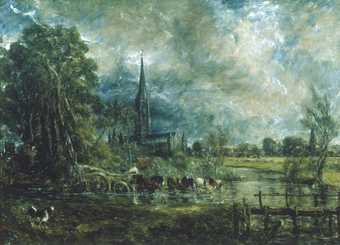 John Constable Salisbury Cathedral from the Meadows full size sketch