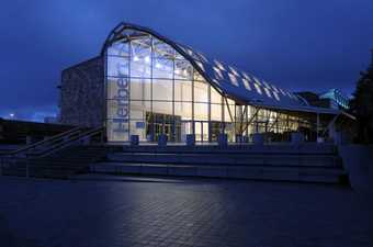 Photograph of the outside of Herbert Art Gallery and Museum taken at night