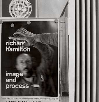 Poster for Richard Hamilton's Tate exhibition, 'Image and process 1952–82'