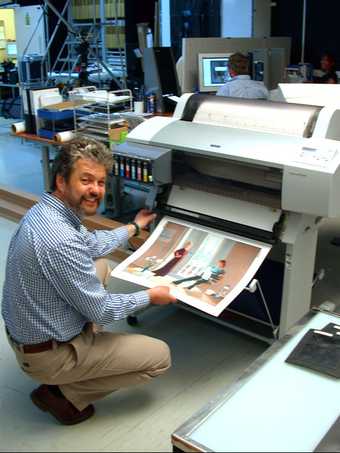 Fig.10 David Clarke, Head of Photography, with the Epson 7600 Colour Stylus printer.