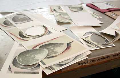 Fig.13 The process of printing, adjusting, re-printing again and again produced many prints.