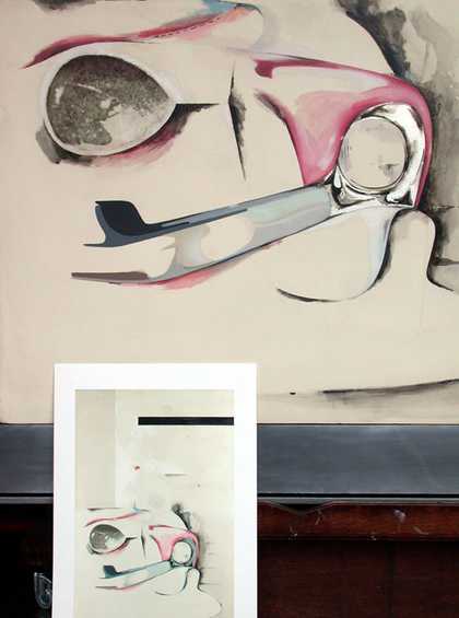 Fig.16 Painting after treatment with the artist's guide print.