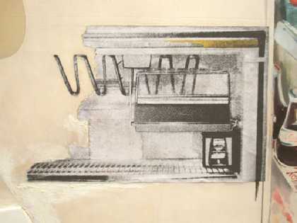 Fig.20 (Detail) Richard Hamilton, $he 1958-61. Detail view showing the replacement part attached to $he.