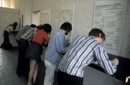 Hans Haacke Documenta Besucher Profil (documenta visitors completing questionnaires) 1972