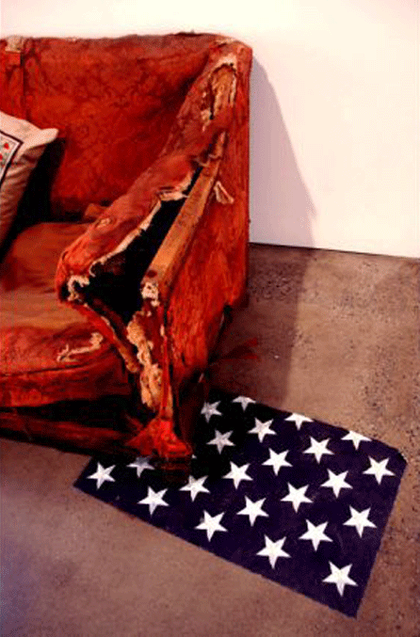 Hans Haacke Mission Accomplished 2005 (detail, on wall, as exhibited at Gwangju Biennial 2008)