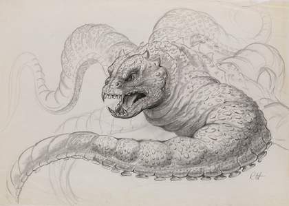 Sketch of Charybdis by Ray Harryhausen for the unrealised film Force of the Trojans, 1984